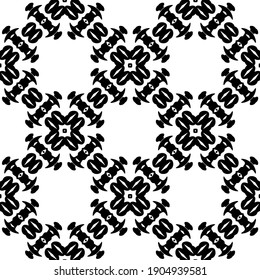 Geometric vector pattern with triangular elements. Seamless abstract ornament for wallpapers and backgrounds. Black and white colors.