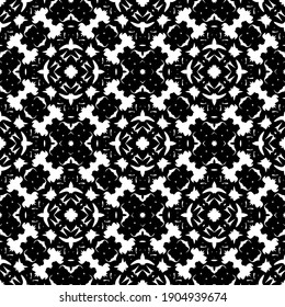 Geometric vector pattern with triangular elements. Seamless abstract ornament for wallpapers and backgrounds. Black and white colors.