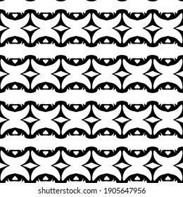 Geometric vector pattern with triangular elements. Seamless abstract ornament for wallpapers and backgrounds. Black and white colors.
