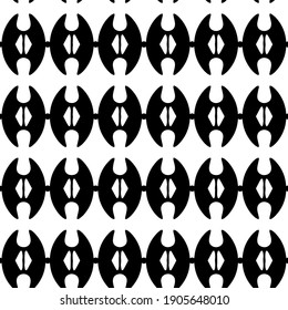 Geometric vector pattern with triangular elements. Seamless abstract ornament for wallpapers and backgrounds. Black and white colors.
