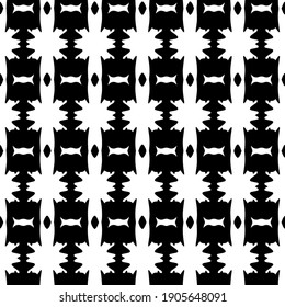 Geometric vector pattern with triangular elements. Seamless abstract ornament for wallpapers and backgrounds. Black and white colors.
