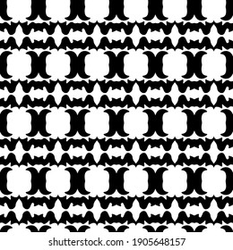 Geometric vector pattern with triangular elements. Seamless abstract ornament for wallpapers and backgrounds. Black and white colors.
