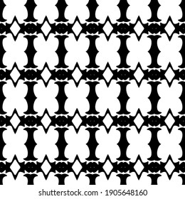 Geometric vector pattern with triangular elements. Seamless abstract ornament for wallpapers and backgrounds. Black and white colors.
