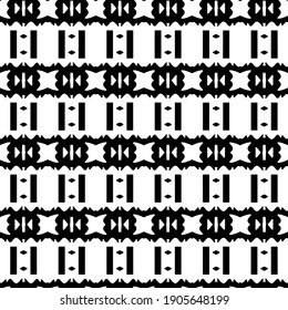 Geometric vector pattern with triangular elements. Seamless abstract ornament for wallpapers and backgrounds. Black and white colors.

