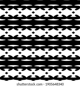 Geometric vector pattern with triangular elements. Seamless abstract ornament for wallpapers and backgrounds. Black and white colors.
