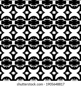 Geometric vector pattern with triangular elements. Seamless abstract ornament for wallpapers and backgrounds. Black and white colors.

