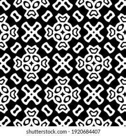 Geometric vector pattern with triangular elements. Seamless abstract ornament for wallpapers and backgrounds. Black and white colors.