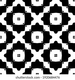 Geometric vector pattern with triangular elements. Seamless abstract ornament for wallpapers and backgrounds. Black and white colors.