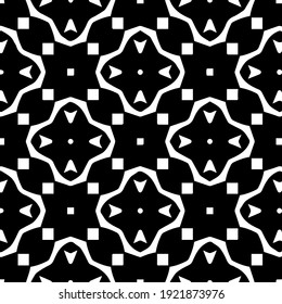 Geometric vector pattern with triangular elements. Seamless abstract ornament for wallpapers and backgrounds. Black and white colors.