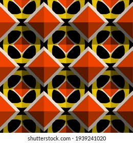  Geometric vector pattern with triangular elements. Seamless abstract ornament for wallpapers and backgrounds.
