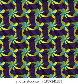  Geometric vector pattern with triangular elements. Seamless abstract ornament for wallpapers and backgrounds.
