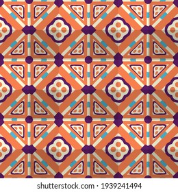  Geometric vector pattern with triangular elements. Seamless abstract ornament for wallpapers and backgrounds.
