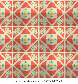  Geometric vector pattern with triangular elements. Seamless abstract ornament for wallpapers and backgrounds.
