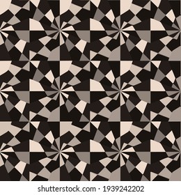 Geometric vector pattern with triangular elements. Seamless abstract ornament for wallpapers and backgrounds.
