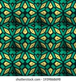  Geometric vector pattern with triangular elements. Seamless abstract ornament for wallpapers and backgrounds.
