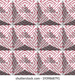  Geometric vector pattern with triangular elements. Seamless abstract ornament for wallpapers and backgrounds.