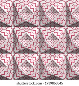  Geometric vector pattern with triangular elements. Seamless abstract ornament for wallpapers and backgrounds.