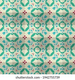  Geometric vector pattern with triangular elements. Seamless abstract ornament for wallpapers and backgrounds.
