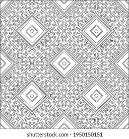  Geometric vector pattern with triangular elements. Seamless abstract ornament for wallpapers and backgrounds. Black and white colors. 