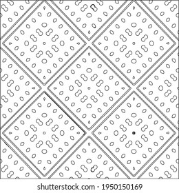  Geometric vector pattern with triangular elements. Seamless abstract ornament for wallpapers and backgrounds. Black and white colors. 