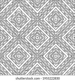 Geometric vector pattern with triangular elements. Seamless abstract ornament for wallpapers and backgrounds. Black and white colors.
