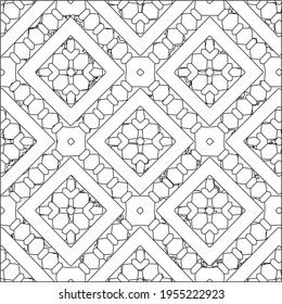 Geometric vector pattern with triangular elements. Seamless abstract ornament for wallpapers and backgrounds. Black and white colors.
