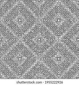 Geometric vector pattern with triangular elements. Seamless abstract ornament for wallpapers and backgrounds. Black and white colors.
