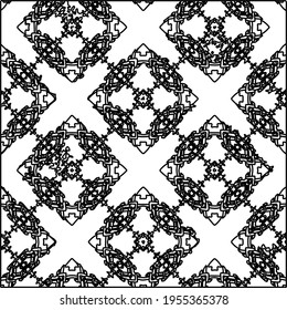 Geometric vector pattern with triangular elements. Seamless abstract ornament for wallpapers and backgrounds. Black and white colors.
