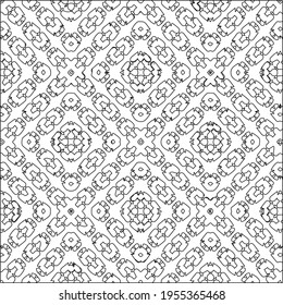 Geometric vector pattern with triangular elements. Seamless abstract ornament for wallpapers and backgrounds. Black and white colors.
