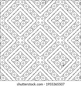 Geometric vector pattern with triangular elements. Seamless abstract ornament for wallpapers and backgrounds. Black and white colors.
