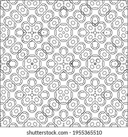 Geometric vector pattern with triangular elements. Seamless abstract ornament for wallpapers and backgrounds. Black and white colors.
