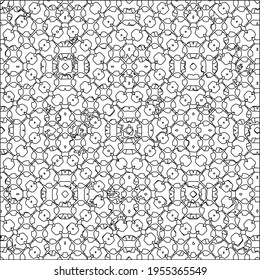 Geometric vector pattern with triangular elements. Seamless abstract ornament for wallpapers and backgrounds. Black and white colors.
