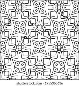 Geometric vector pattern with triangular elements. Seamless abstract ornament for wallpapers and backgrounds. Black and white colors.
