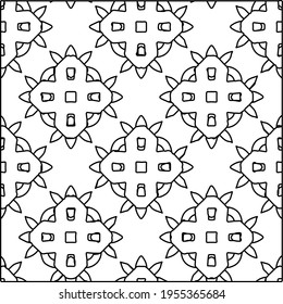 Geometric vector pattern with triangular elements. Seamless abstract ornament for wallpapers and backgrounds. Black and white colors.

