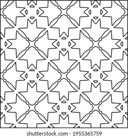 Geometric vector pattern with triangular elements. Seamless abstract ornament for wallpapers and backgrounds. Black and white colors.
