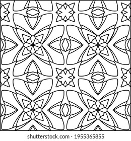 Geometric vector pattern with triangular elements. Seamless abstract ornament for wallpapers and backgrounds. Black and white colors.
