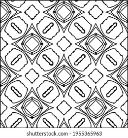 Geometric vector pattern with triangular elements. Seamless abstract ornament for wallpapers and backgrounds. Black and white colors.
