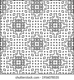 Geometric vector pattern with triangular elements. Seamless abstract ornament for wallpapers and backgrounds. Black and white colors.