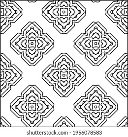 Geometric vector pattern with triangular elements. Seamless abstract ornament for wallpapers and backgrounds. Black and white colors.