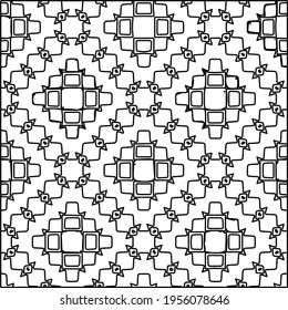 Geometric vector pattern with triangular elements. Seamless abstract ornament for wallpapers and backgrounds. Black and white colors.