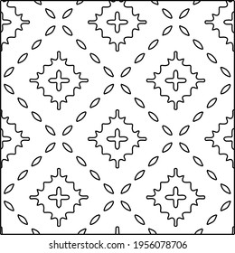 Geometric vector pattern with triangular elements. Seamless abstract ornament for wallpapers and backgrounds. Black and white colors.