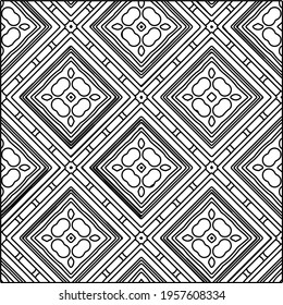 Geometric vector pattern with triangular elements. Seamless abstract ornament for wallpapers and backgrounds. Black and white colors.
