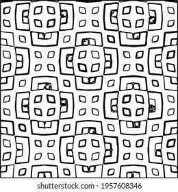 Geometric vector pattern with triangular elements. Seamless abstract ornament for wallpapers and backgrounds. Black and white colors.
