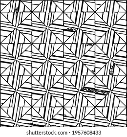 Geometric vector pattern with triangular elements. Seamless abstract ornament for wallpapers and backgrounds. Black and white colors.
