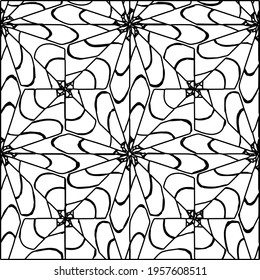 Geometric vector pattern with triangular elements. Seamless abstract ornament for wallpapers and backgrounds. Black and white colors.
