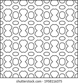 Geometric vector pattern with triangular elements. Seamless abstract ornament for wallpapers and backgrounds. Black and white colors.
