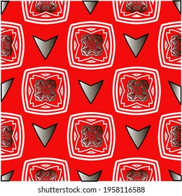  Geometric vector pattern with triangular elements. Seamless pattern with simple colors .Vector hand drawn doodle pattern.