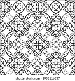 Geometric vector pattern with triangular elements. Seamless abstract ornament for wallpapers and backgrounds. Black and white colors.
