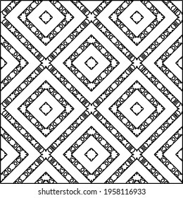 Geometric vector pattern with triangular elements. Seamless abstract ornament for wallpapers and backgrounds. Black and white colors. 