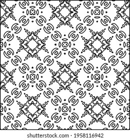 Geometric vector pattern with triangular elements. Seamless abstract ornament for wallpapers and backgrounds. Black and white colors. 